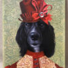 black dog victorian oil painting