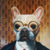 potter themed french bulldog painting