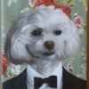 the formal attire white dog custom painting