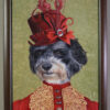 framed victorian painting of dog