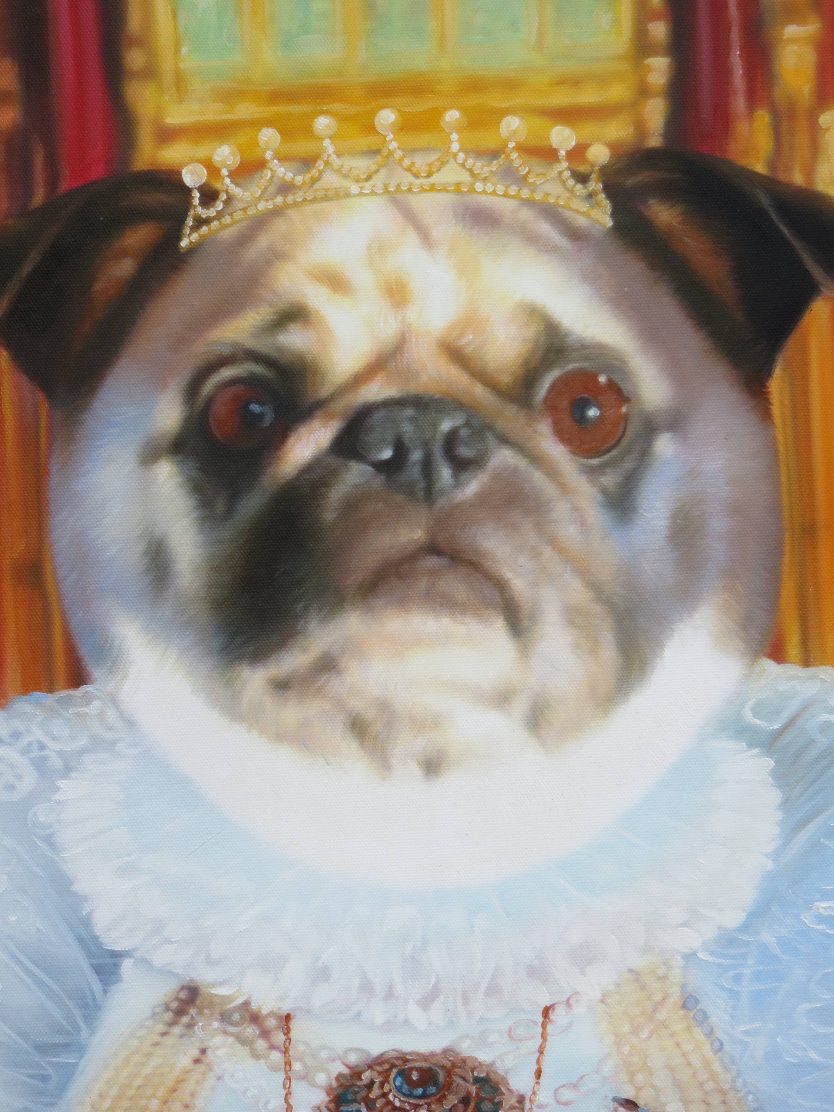 The Queen Dog Painting Template Royal Dog Portrait