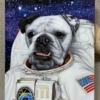 astronaut dog pet painting