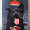 dog playing cards painting