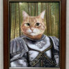 framed knight cat portrait