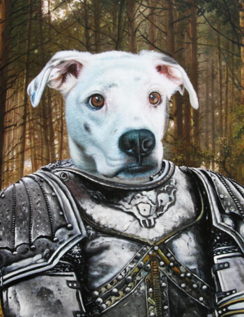 knight painting splendid beast pet portraits