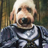 medieval knight painting dog portrait