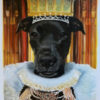 queen black dog custom oil painting