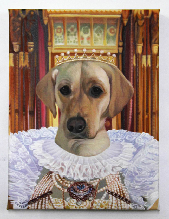 The Queen Dog Painting Template Royal Dog Portrait