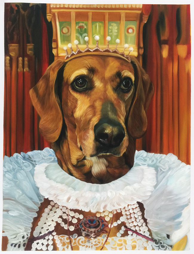 The Queen Dog Painting Template Royal Dog Portrait