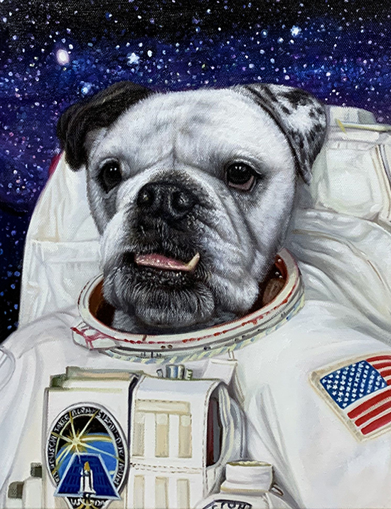 astronaut painting splendid beast