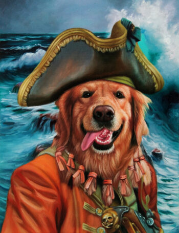 the pirate splendid beast design dog painting