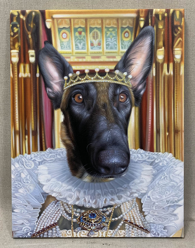 The Queen Dog Painting Template Royal Dog Portrait