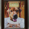 the queen painting framed dog portrait
