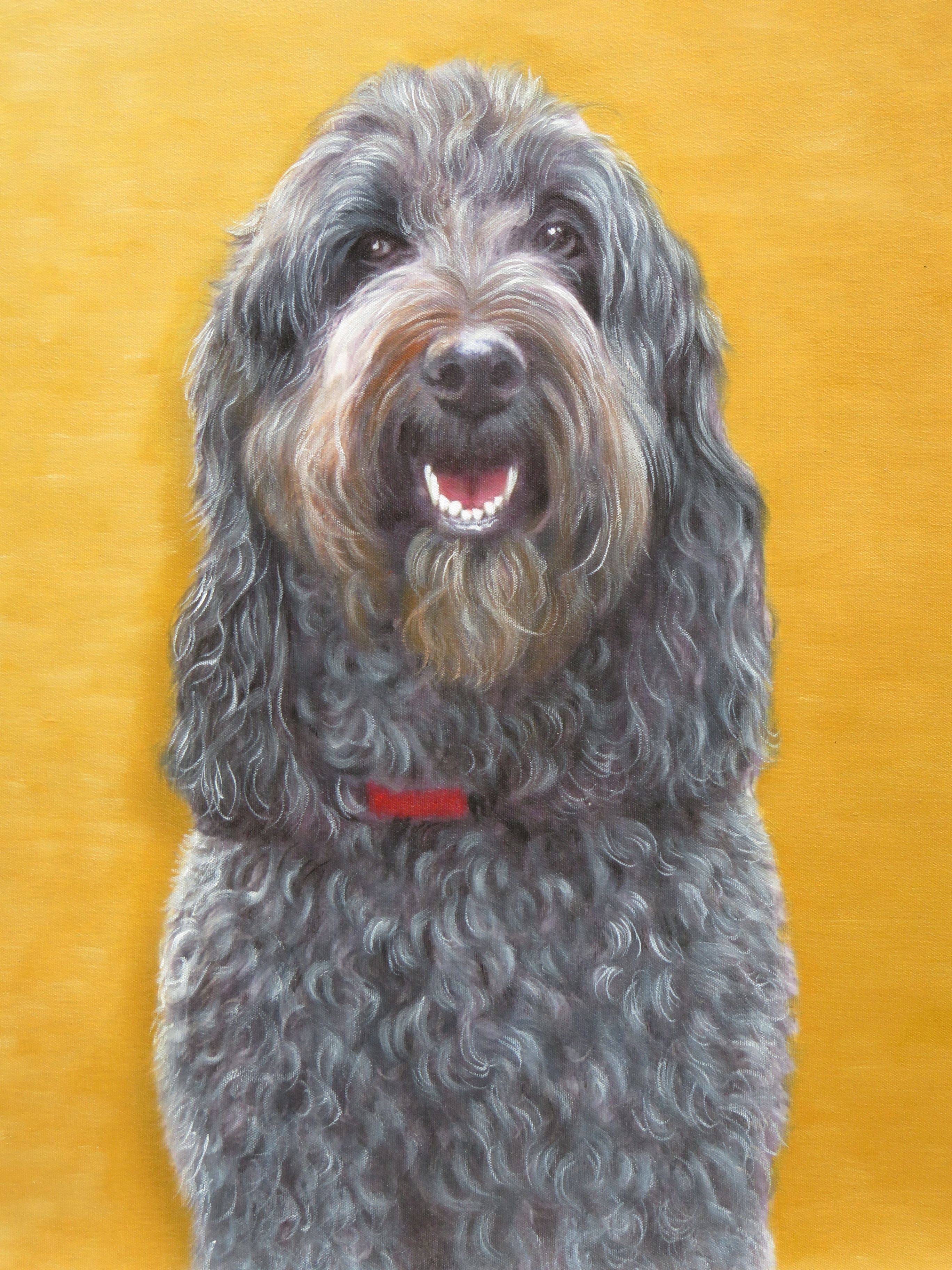 Dog Portrait Oil Paint Gold Background