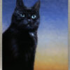 sunset pet painting black cat portrait
