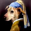 Dog Portrait as Girl with a Pearl Earring by Splendid Beast