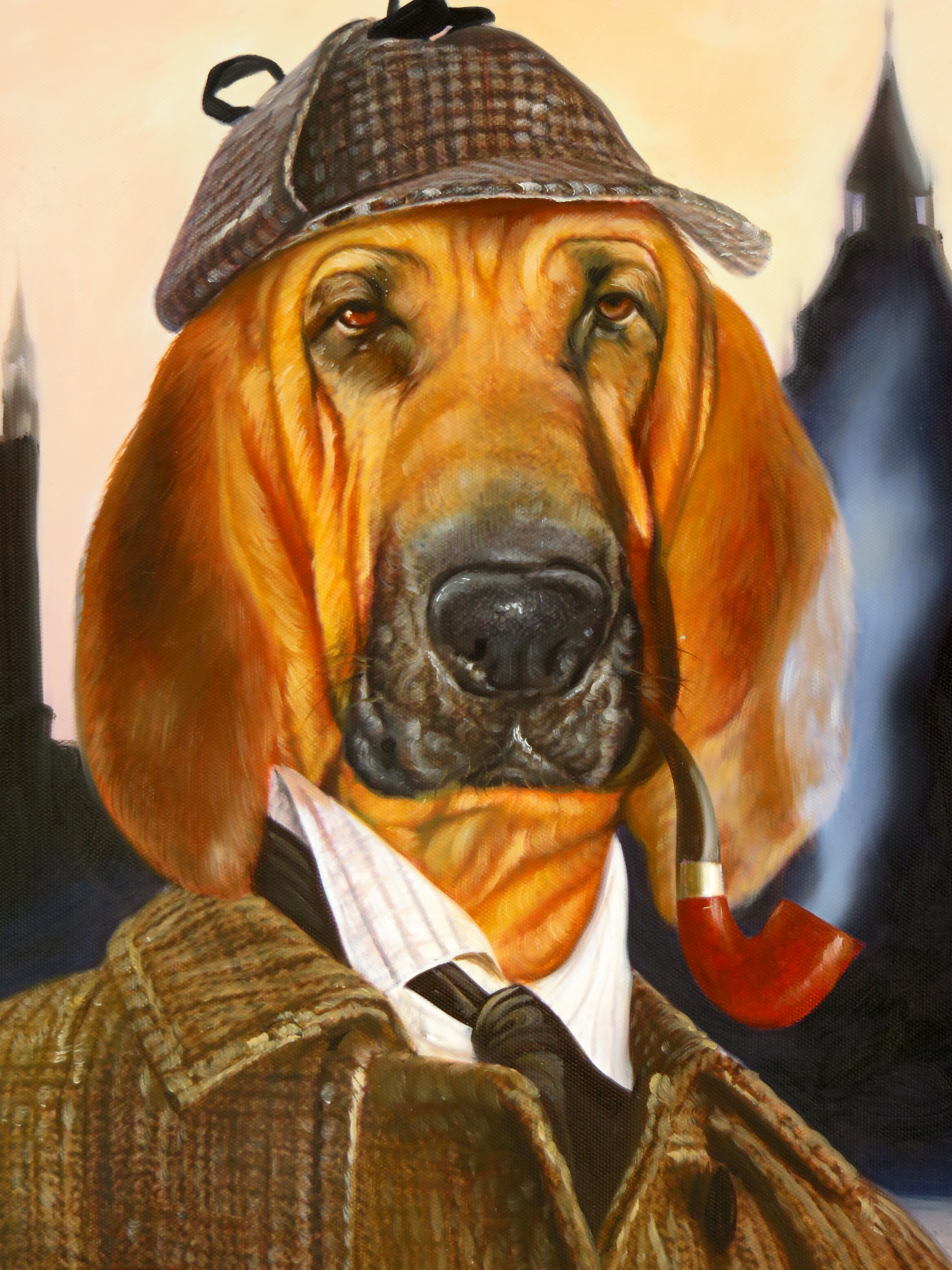 The Sherlock Splendid Beast Pet Oil Painting Template