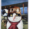 pilot art with cat