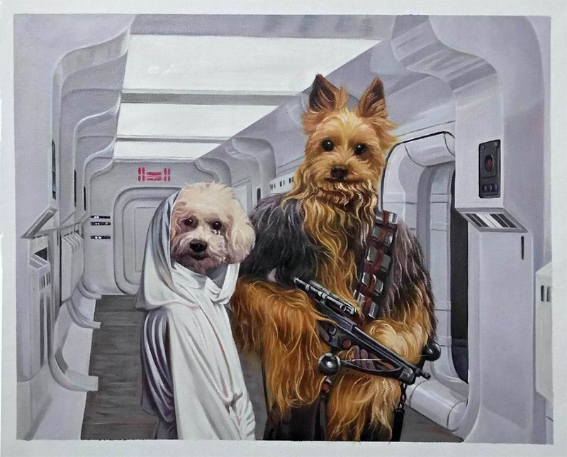 leia and chewbacca dogs