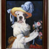 framed marie antoinette painting of dog