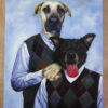 step-siblings two dogs custom oil painting