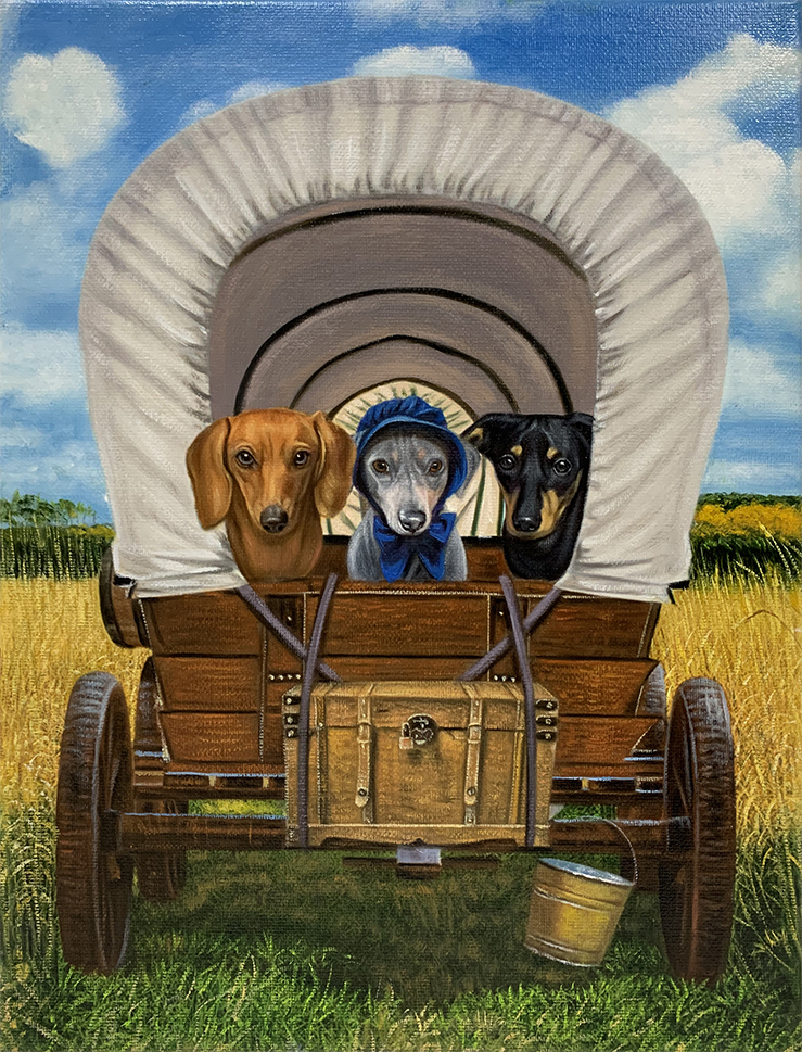 dachshund painting