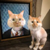framed harry potter painting with cat