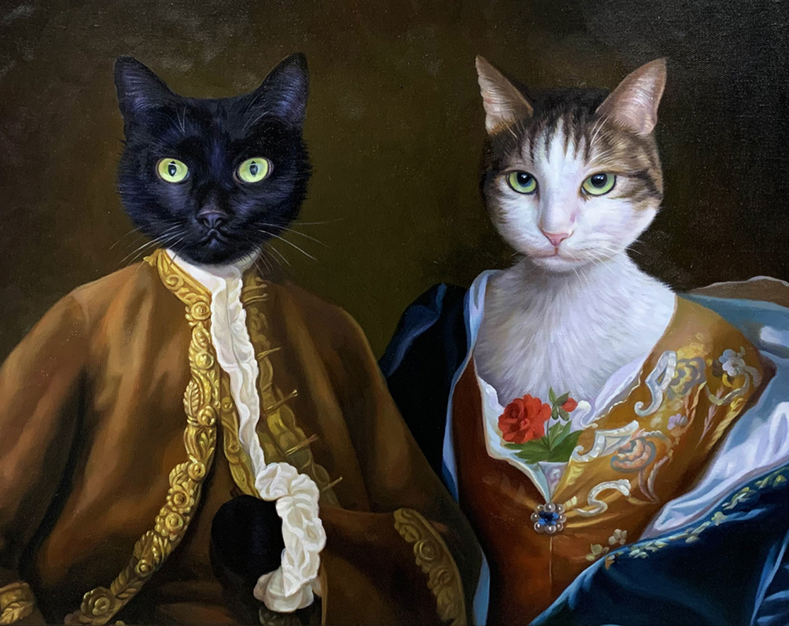 2 fancy cats portrait