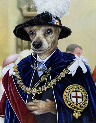 custom pet painting knight of the garter