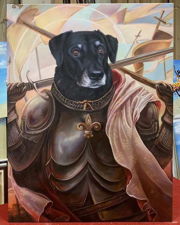 joan of arc dog large painting