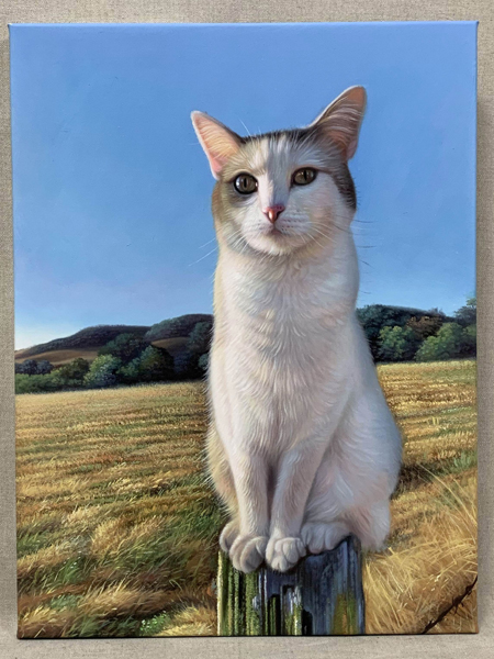 photo to painting cat portrait after