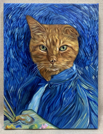 painting of vincent van gogh cat