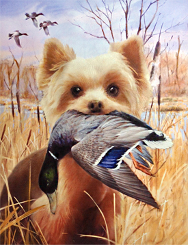 The Huntman hunting dog painting small